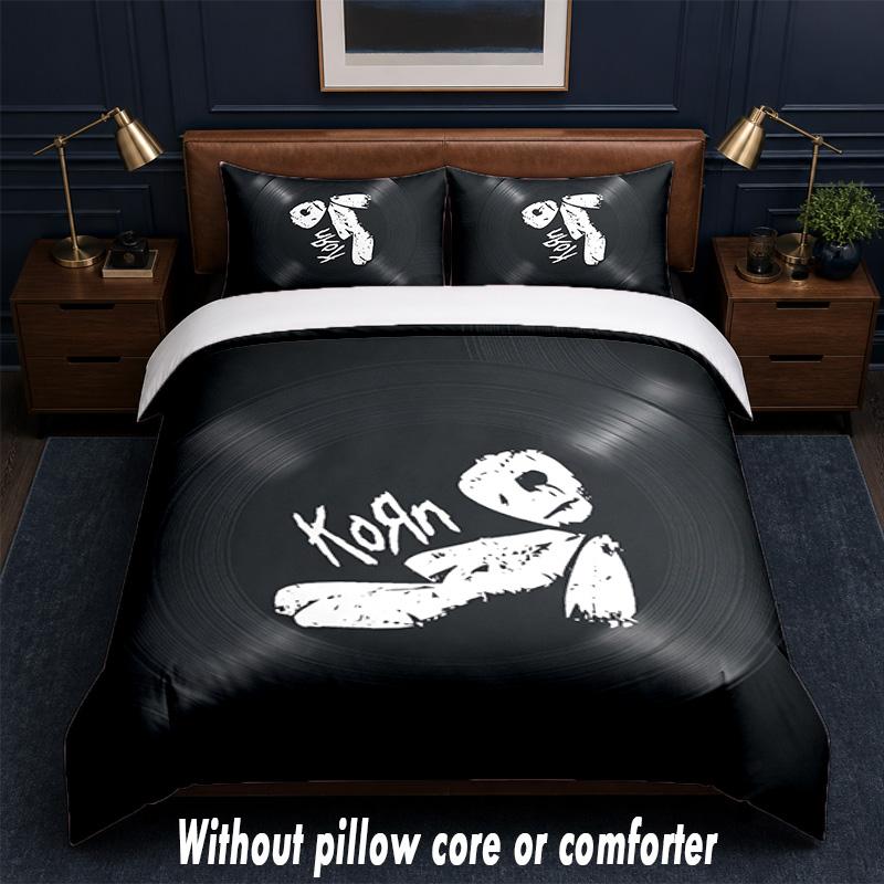 Korn Design Bed Bedding Set 1 Duvet Cover + 2 Pillowcases Soft Breathable Household Bed Linens