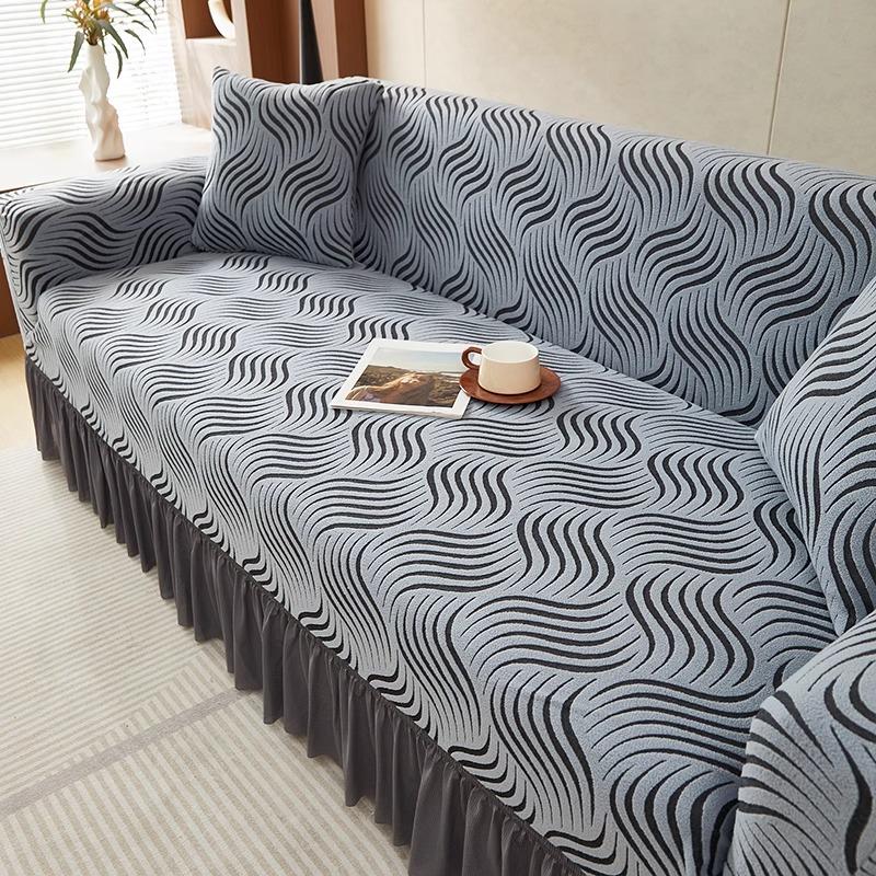 All inclusive Three and Four Seat Straight Row New Four Season Universal Thickened Elastic Chaise Longue Sofa Cover Cover