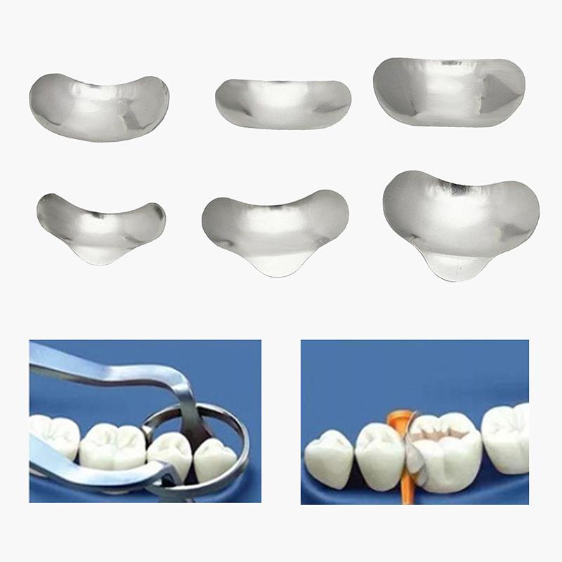 100Pcs/Set Dental Matrices Sectional Contoured Metal Matrix Bands Matrix Rings Full Teeth Replacement Dentsit Oral Care Tool