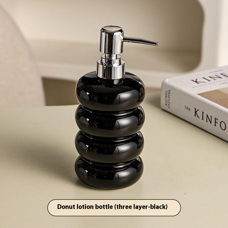 Nordischer Keramik Seifenspender Donut Lotionflasche Shampoo Spülung Duschgel Spender Toiletten Badezimmer Zubehör