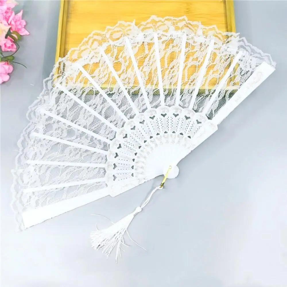 23 Colors Lace OR Cloth Spanish Fabric Silk Folding Hand Held Dance Fan Flower Party Wedding Prom Dancing Summer Fan Accessories