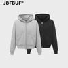 Heavyweight 500g Oversized Men's Retro Hooded Jacket with Double Zippers, Anti-Wrinkle Design