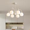 Modern Minimalist French Pumpkin Chandelier for Living Room or Bedroom – Full Spectrum Eye Protection, Warm Light