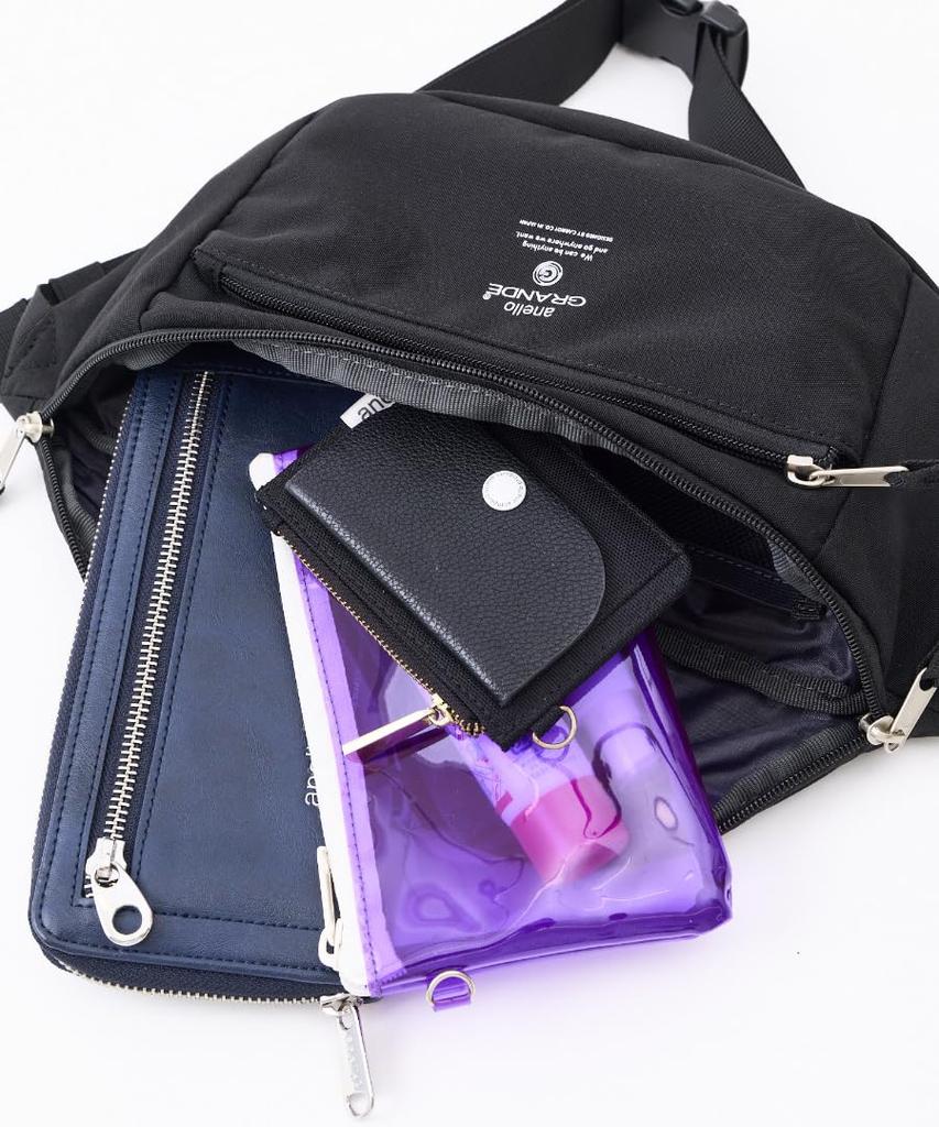 [anello GRANDE] CABIN Body Bag, Double-Sided Water-Repellent, Lightweight