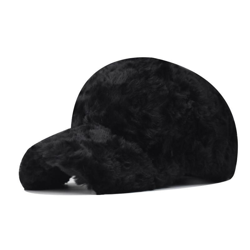 Unisex Plush Baseball Cap With Curved Brim For Outdoor Activities чёрный