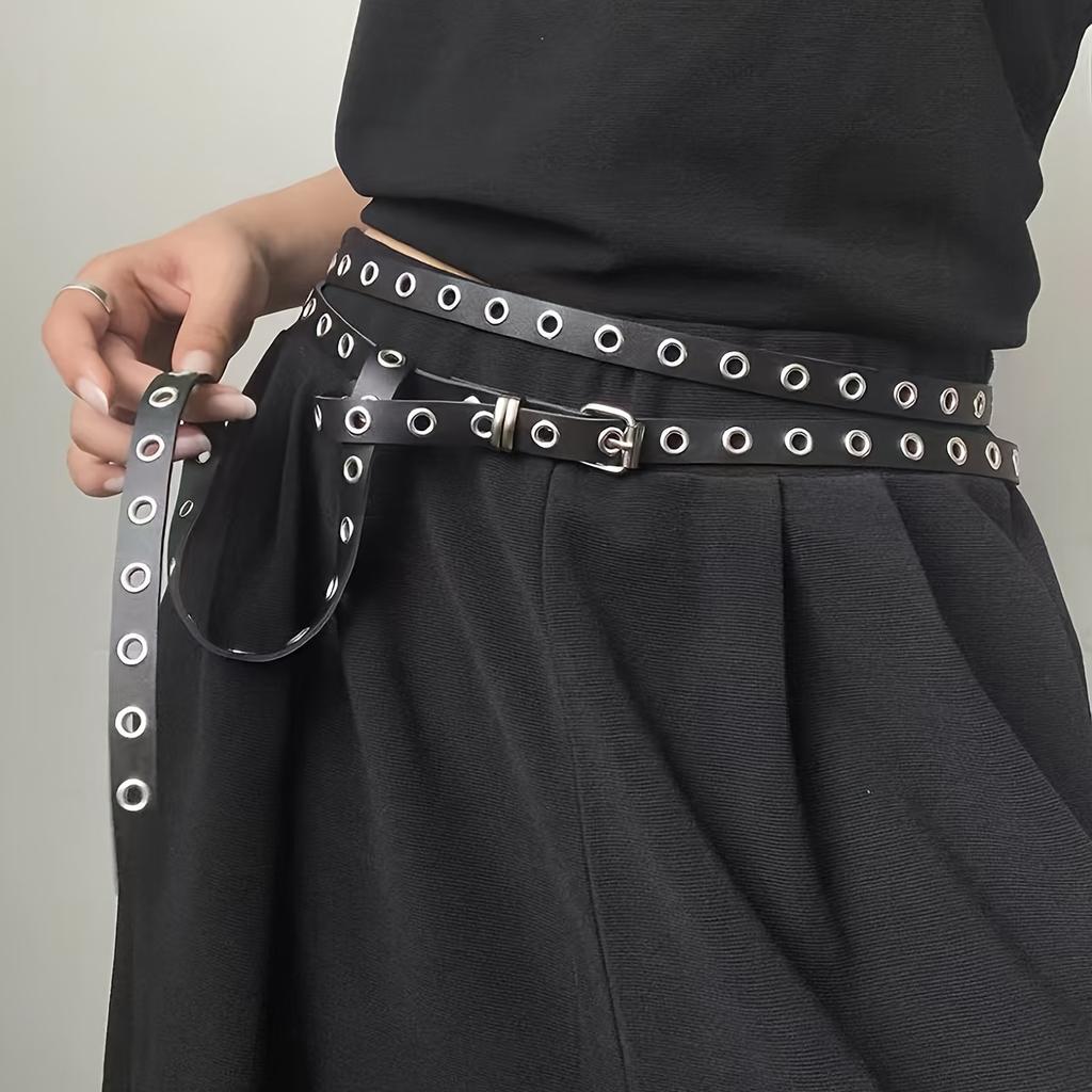 1 pièce Ceinture Fine Polyvalente à Rivets pour Femme