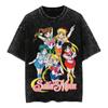 Anime Sailor Moon Printed Tshirt Mens and Womens Washed Tshirt High Quality Vintage Cotton Tshirt Harajuku YK Tops