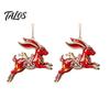 Party Ornament Supplies 2 Pcs Zodiac Animals Christmas Ornaments, 2D Acrylic Red Animal Hanging Festival Ornaments Decorations, Chinese New