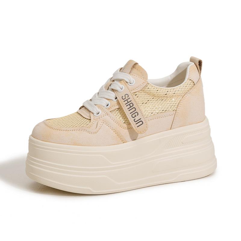 

Mesh little white shoes women s inner height increase women s shoes versatile thick baseplate shoes women s 2025 summer new hollow breathable sandals 39 жёлтый