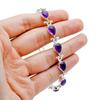 Rare Cabochon Amethyst Tennis Bracelet: 925 Sterling Silver