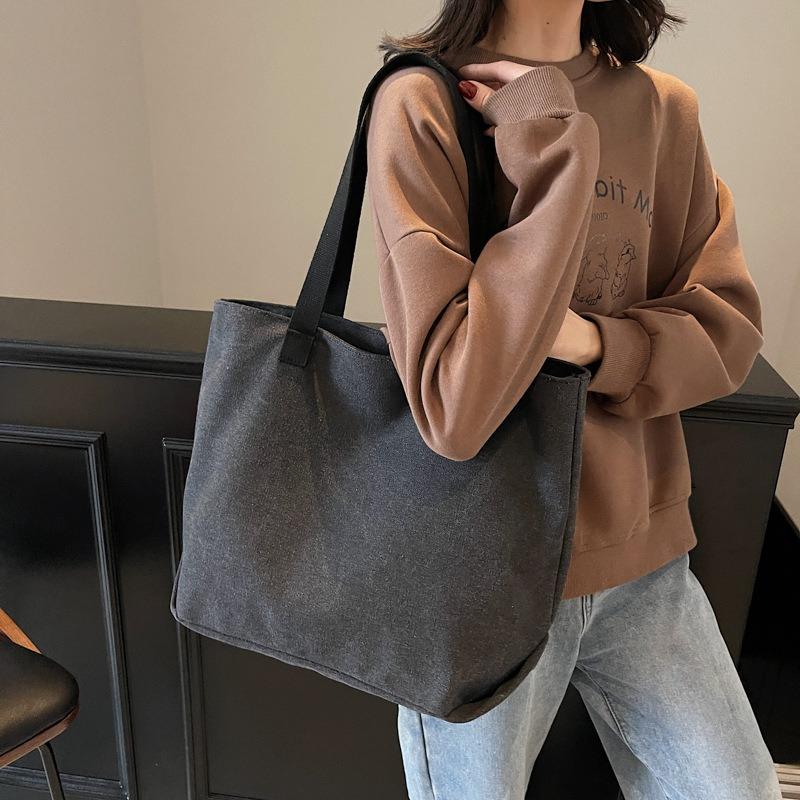 Canvas-Tasche mit großer Kapazität Umhängetasche Retro-Tragetasche Arbeits-Pendler-Studenten-Klassentasche Frauen