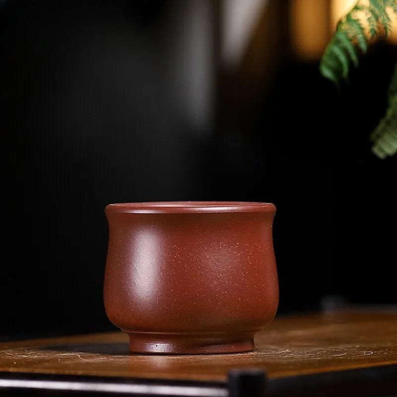 2 Pcs/set 60ML Authentic Yixing Purple Clay Teacup Handmade Meditation Cup Travel Tea Bowl Pu'er Master Tea Cup Chinese Tea Set