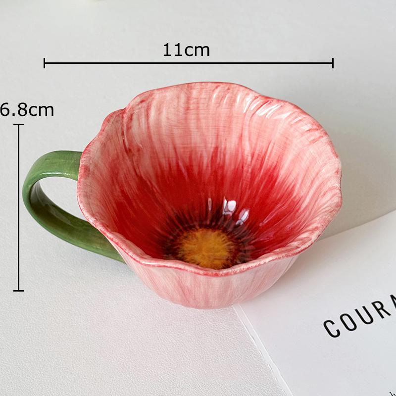 Gänseblümchen Bemalte Porzellantasse Reizende Blume Dekorative Kaffeetasse Esstisch Milchtassen Nachmittagstee Teetasse Früchte Safttasse