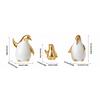 Elegant Ceramic Penguins Family Ornament 3Pcs Animal Sculpture Set Modern Home Office Decors