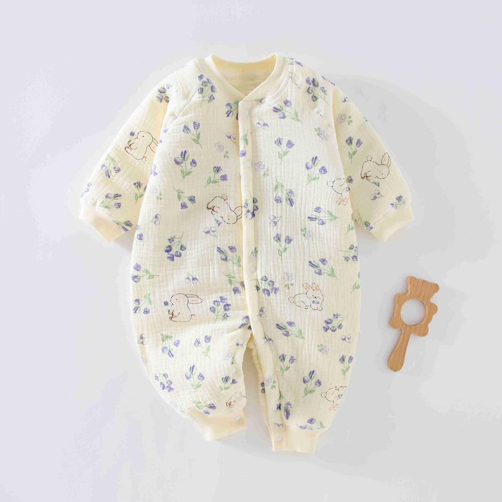 Pure Cotton Gauze Autumn/Winter Jumpsuit for Toddlers - Universal Newborn Warm Thin Cotton, Thickened Crawling Clothes
