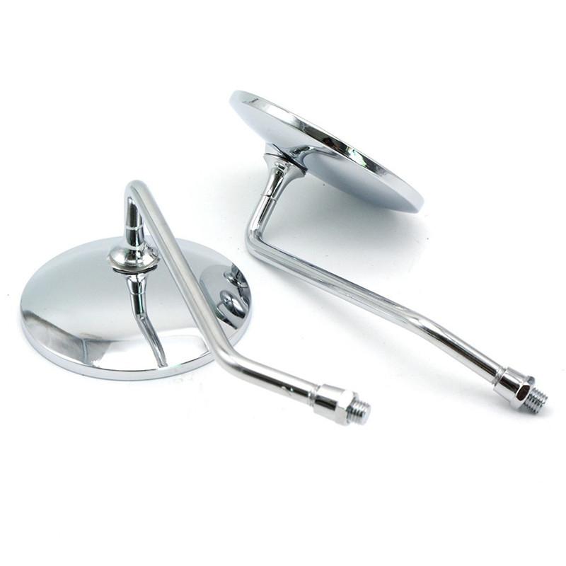 2pcs Motorcycle Mirrors Round Mirror Motorcycle Long Stem for Kawasaki Yamaha Suzuki Ducati Motorcycle Rear View