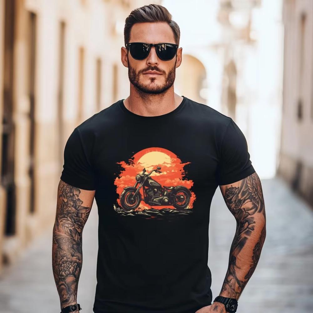 Men  T Shirt Summer Brand Vintage Tshirt MOTORCYCLES Unisex O-neck High Quality Tee Shirts Cool Short Sleeve T-shirt