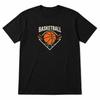 Basketball Geometric Graphic T-Shirt Black Orange Sports Fan Tee