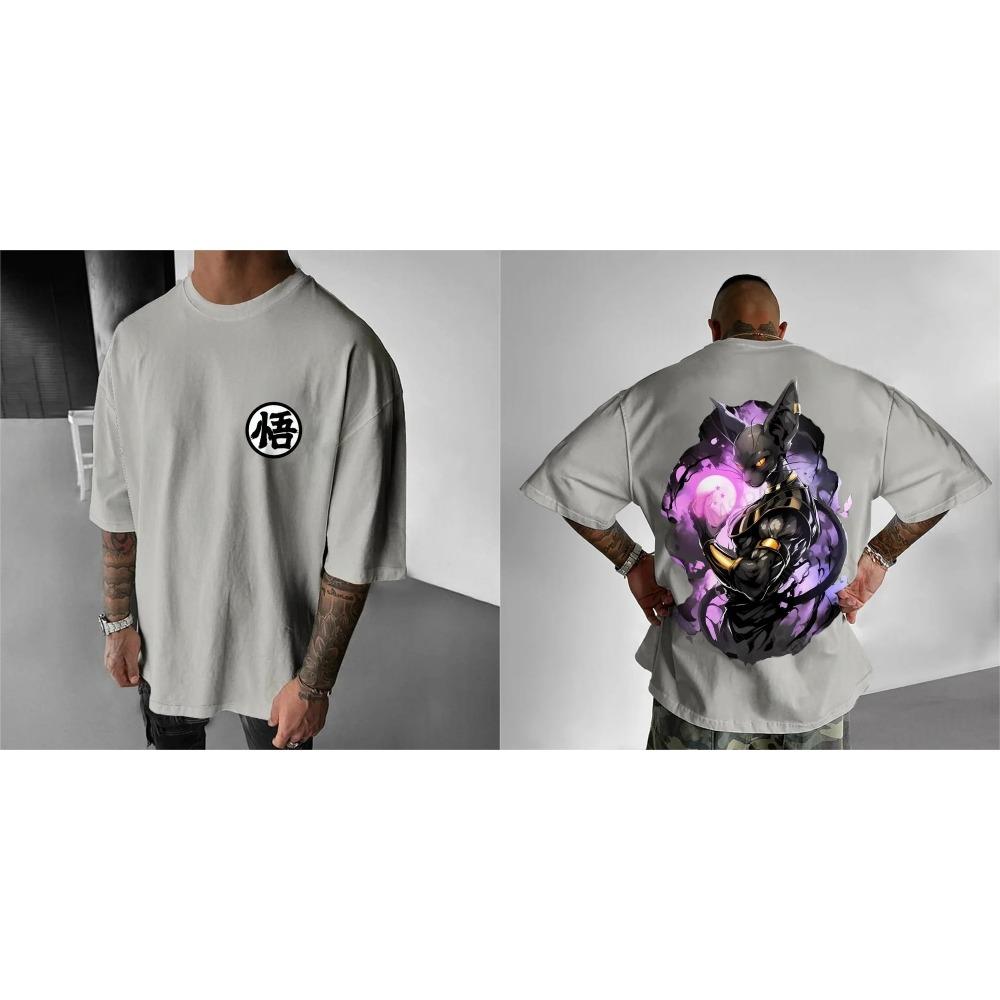 Dragon Ball Summer Men's T-Shirt Japan Anime Beerus Autumn Breathable Harajuku Boys Children's Parent-Child Trend Short Sleeves