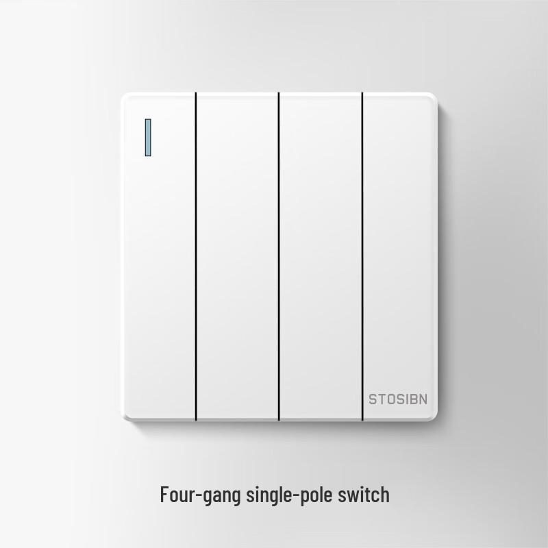STOSIBN White 1-Gang Single-Control Switch with 16A 3-Hole Socket