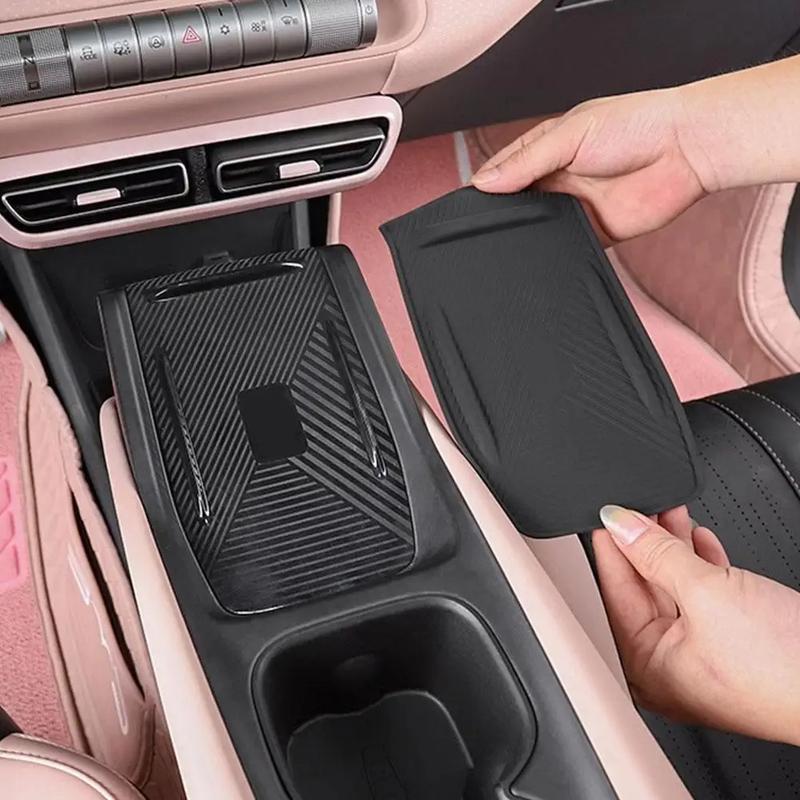1PC Car Storage Box for BYD Seagull 2025, Water Cup Holder, Rear Screen Organizer,Wireless Charging Mat,Rear Armrest