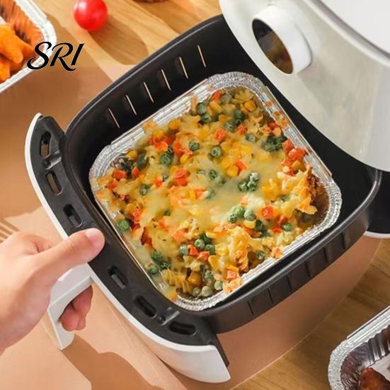 Disposable Baking Pans 10 Pcs Tin Foil Box Aluminum with Temperature Lock Insulation Insulated Cover for Cakes Pies Casseroles Oven Safe Easy