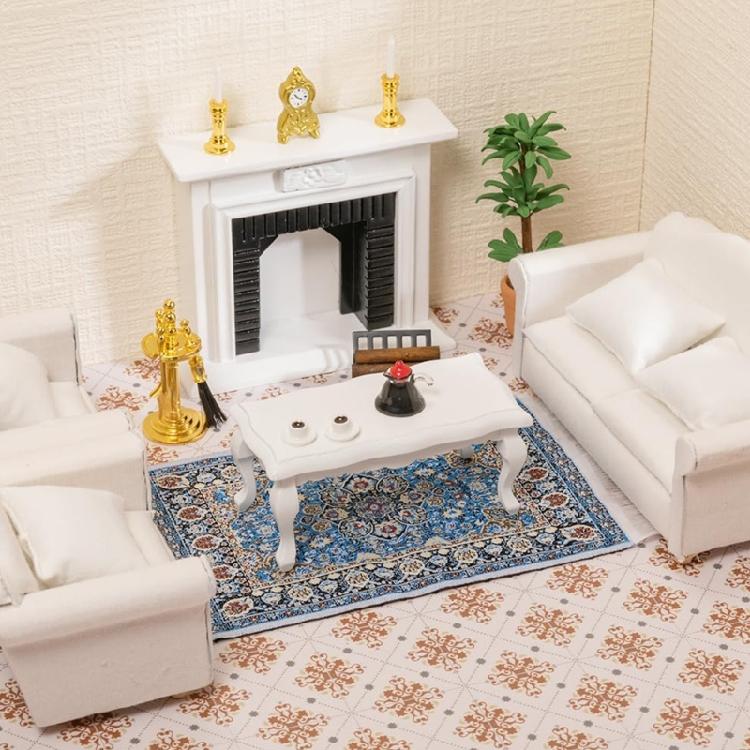 Dollhouses Living Room Furniture Couch Set for 1/12 Scale Realistic Home Decoration Crafting Project Accessories