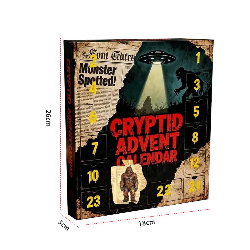 Mysteries Of Unknown 24-Day Countdown Calendar Mythical Creature Ornaments Acrylic Paranormal Collectible Pendant for Home Decor