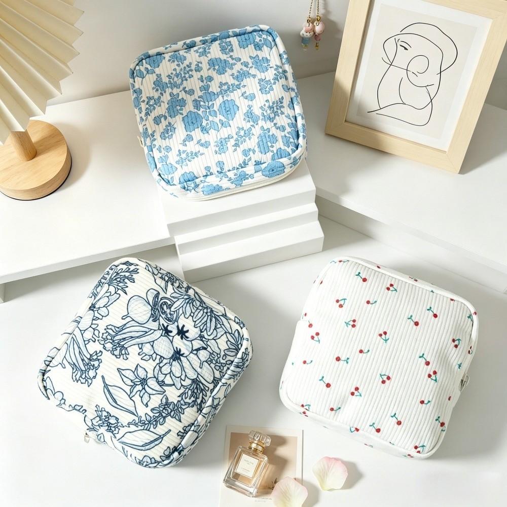 Lipstick Storage Cosmetic Bag Square Shape Sanitary Napkin Storage Bag Fashion Makeup Bag