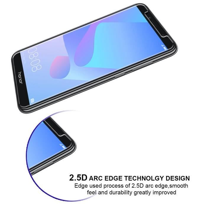 Screen Protector - Phonillico® - HUAWEI Y6 2018 - Tempered Glass - Anti-Scratch - Transparent