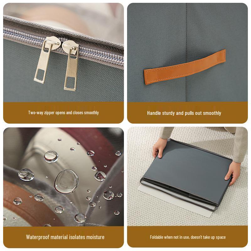 Foldable Waterproof Shoe Storage Box with Lid for Bedroom
