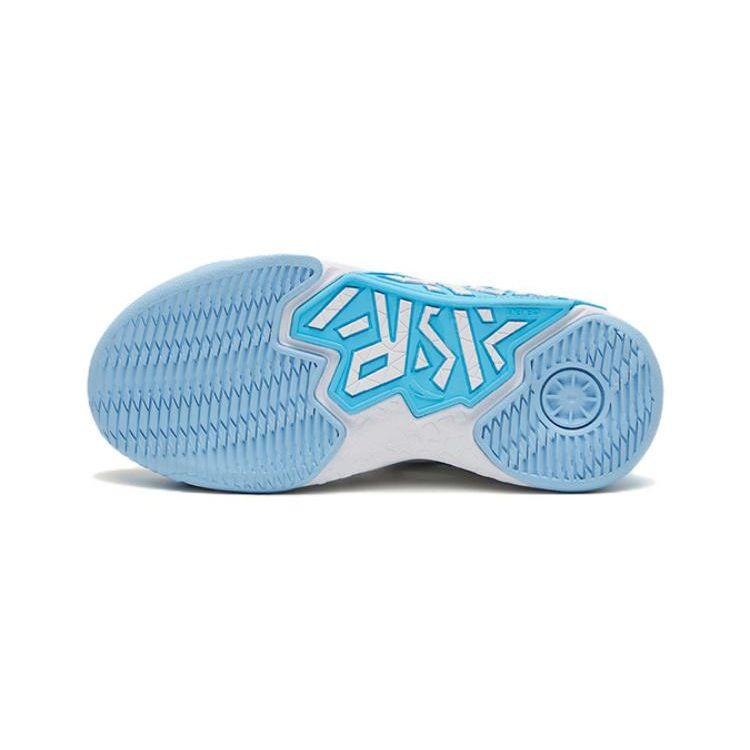 Anta Cement Nemesis Non-Slip Shock Absorption Wear-Resistant Low-Top Basketball Shoes Kids Sneakers White Blue 312329954H-2