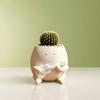 Guitarist Big Head Planter, Cute Smiling Face Flower Pot, Fun Guitar Player Plant Pot for Succulents Cacti Desk Shelf Decor