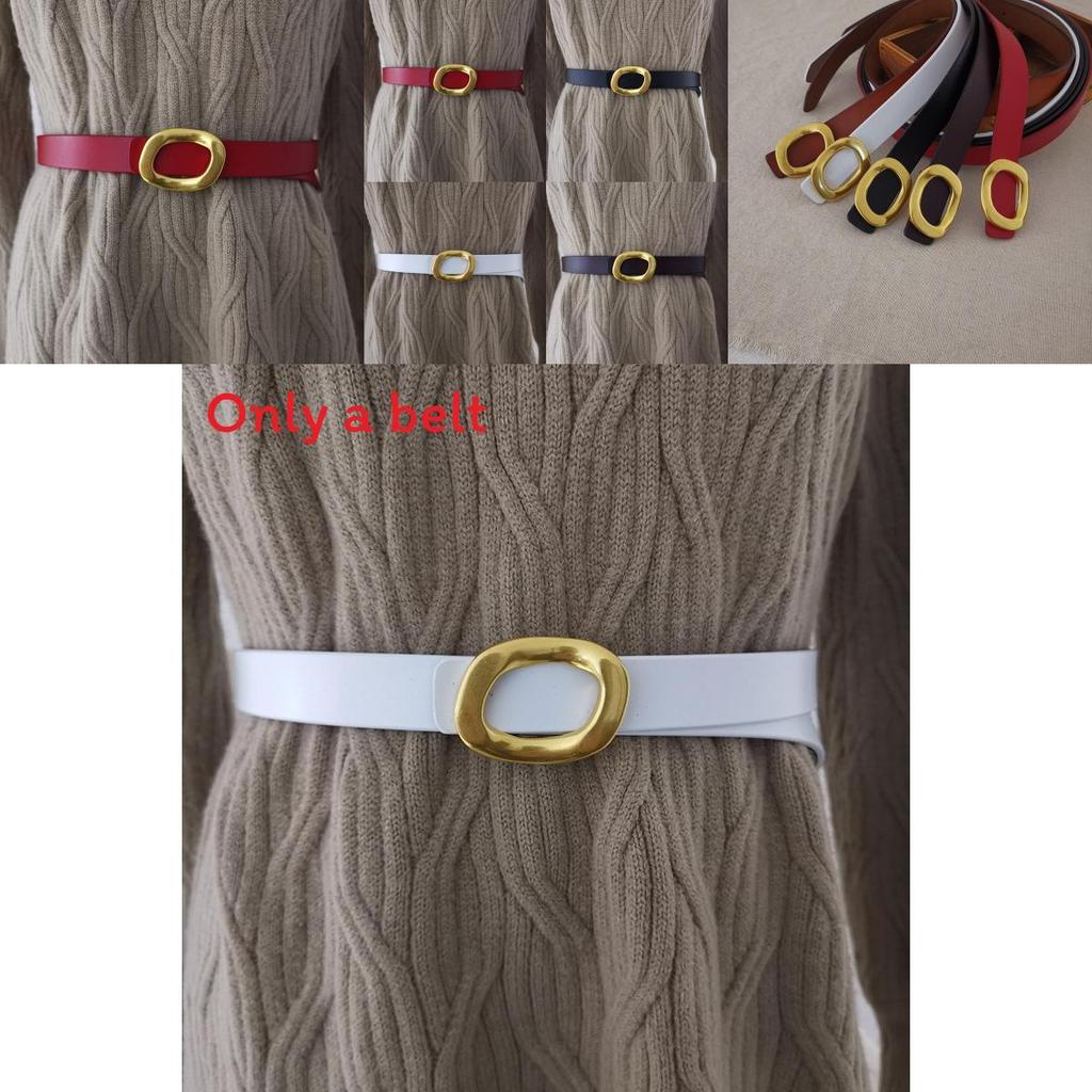 Authentic Ladies Belt With Alloy Circle Buckle For Office And Casual