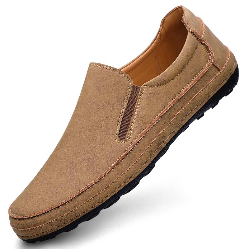 Fashion Fashion Men's Simple lightweight Flat bottomed plus size bean shoesHandmade soft comfortable Non-slip Casual Men's loafer Shoes