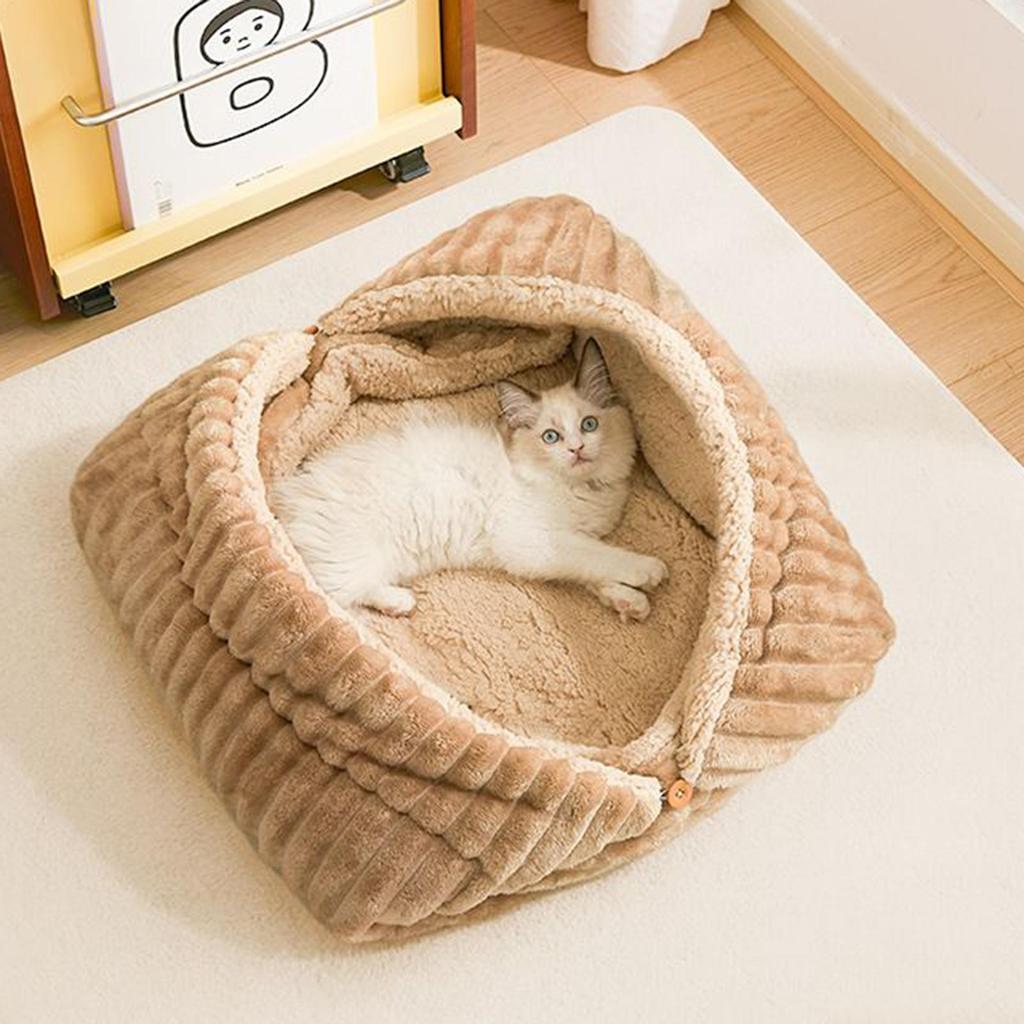 Cat Beds For Indoor Cave Sleeping Nest Foldable Thickened Cat Bed Cave For Calming Outdoor Animal Travel Winter Small Dogs