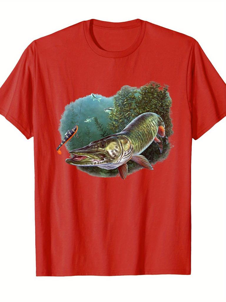Musky FisherUnisex Fishing Muskie Lure TShirt 100 Cotton ONeck Short Sleeve Summer Casual Unisexs Tshirt Streetwear