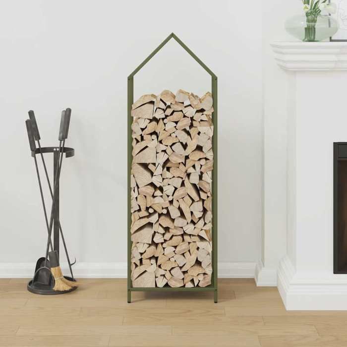 VidaXL Firewood Rack Olive Green 40x25x120 Cm, Fireplace Log Holder, Log Holder, Log Rack 864302