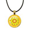 New Necklace Mandala Art Picture Rope Chain Glass Pendant Necklaces Sacred Geometry Yoga Om Fashion Jewelry Gift