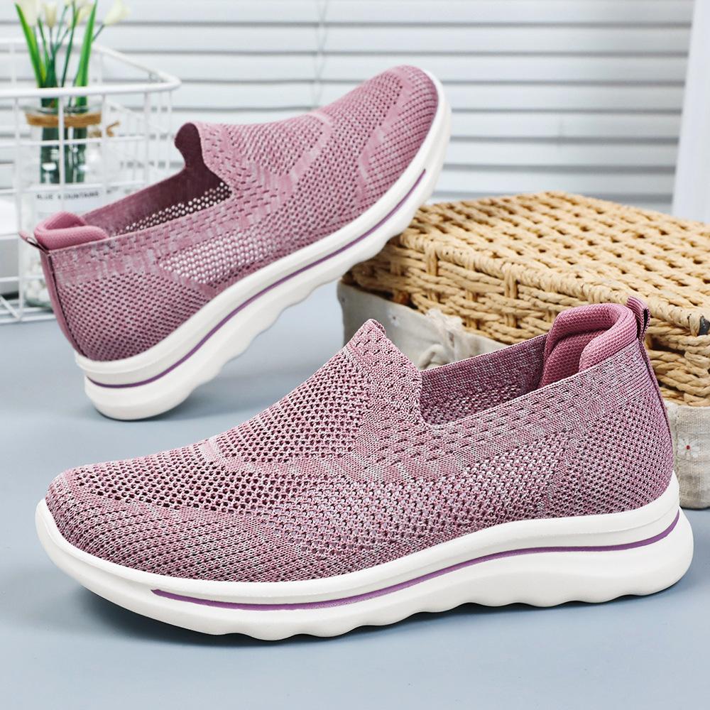 Shoes Women's Versatile New Middle-aged and Elderly Casual Shoes Breathable and Lightweight Soft Sole Not Tired Feet Mother Shoes Elderly Shoes
