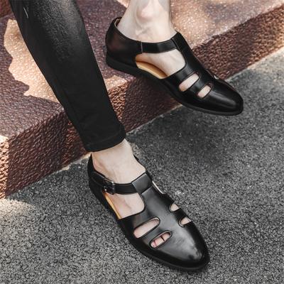 Rutschfeste Outdoor-Schuhe Sommer Leichte Business-Sandalen Herren Outdoor Casual Flats Mode Sandalen Leder All-Match-Strandschuhe