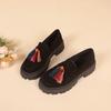 Fashion Women Platform Loafers 2024 Trend Ladies Shoes Tassels Designer Mid Heels Chunky Office Shoes Black Suede Leather