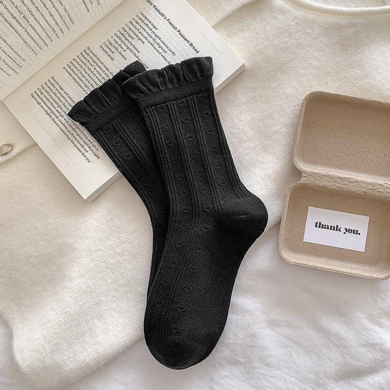 

Socks Women S Pure Cotton Medium Tube Stacking Socks Versatile Small Leather Shoes Spring And Autumn Socks All-In-One Machine Bud Micro-Pressure Dark One size fits all чорний