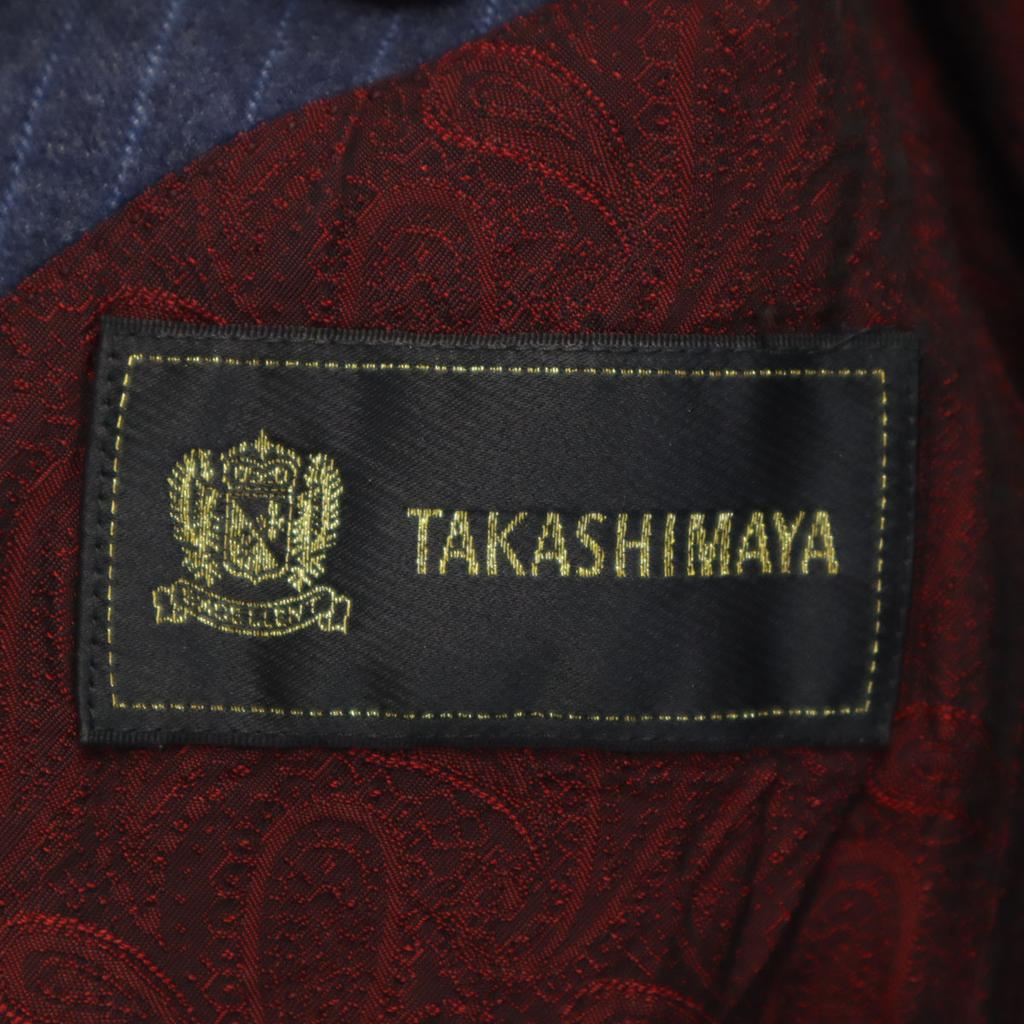 TAKASHIMAYA made in Japan Striped Pattern Lanvin fabric suit Setup Navy Men's Used