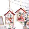 Christmas Decoration, Christmas Tree, Old Man, Snowman, Deer, Wooden, Hollow Out, House Pendant, Wooden, Printed Christmas Tree Pendant