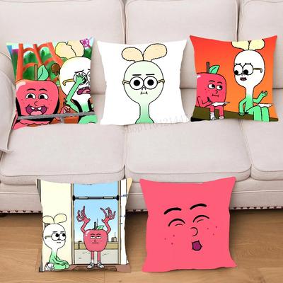 Anime Komedia Jedzenie A-Jabłko I Cebula Poszewka Na Poduszkę Kwadratowa Poduszka Sypialnia Sofa Wypoczynek Komfort Samochód Salon Dekoracja Domu 40X40