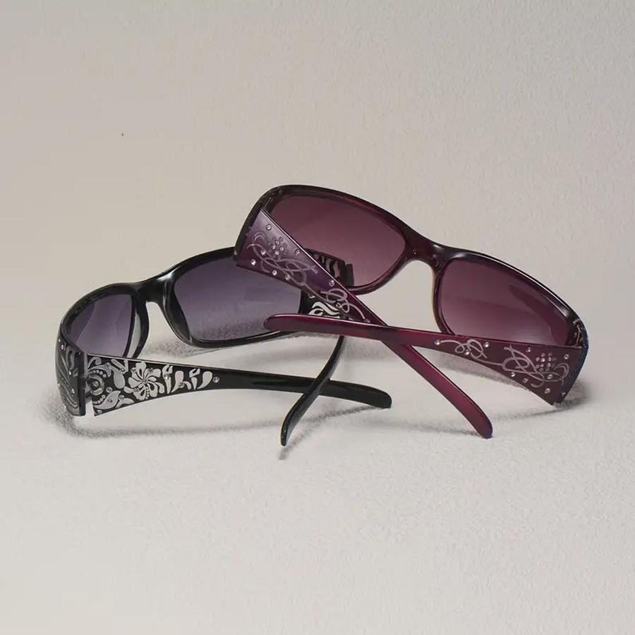 2PCS Vintage Classic Pattern Decoration Women's Sunglasses Y2K Suitable For Travel Vacation Decoration Glasses