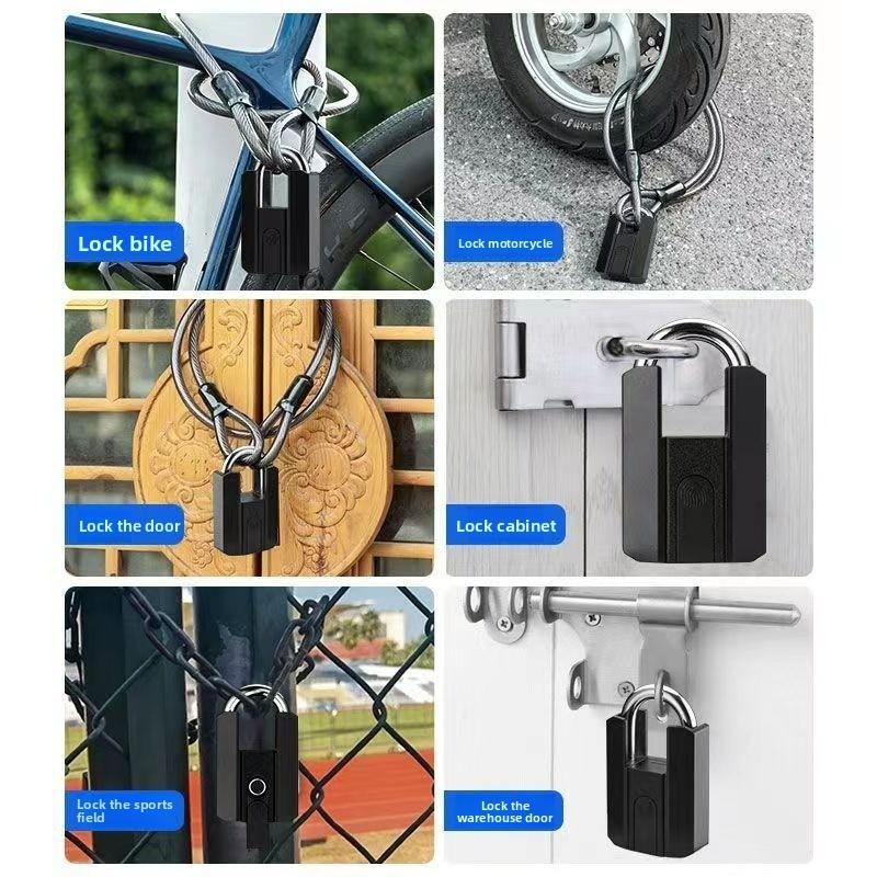 Waterproof Smart Fingerprint Padlock Mobile Phone Bluetooth All-through Lock Electronic Lock Luggage Cabinet Lock Drawer Fingerprint Lock Large
