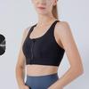 Longchan Women's Front-Zip High-Impact Sports Bra with Fixed Cups
