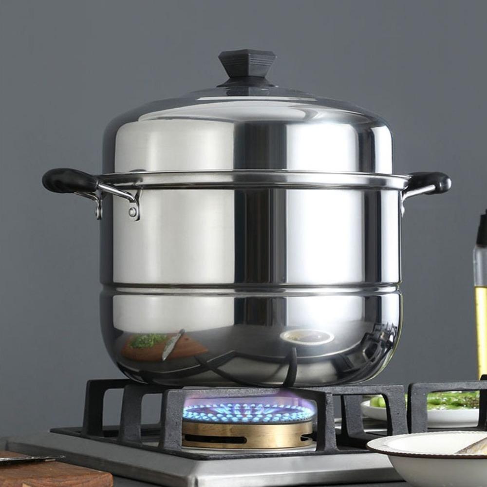 Mit Dämpfeinsatz Edelstahl Kochgeschirr Mehrzweck Suppen-Dampfgar-Topf Induktionsherd Gas